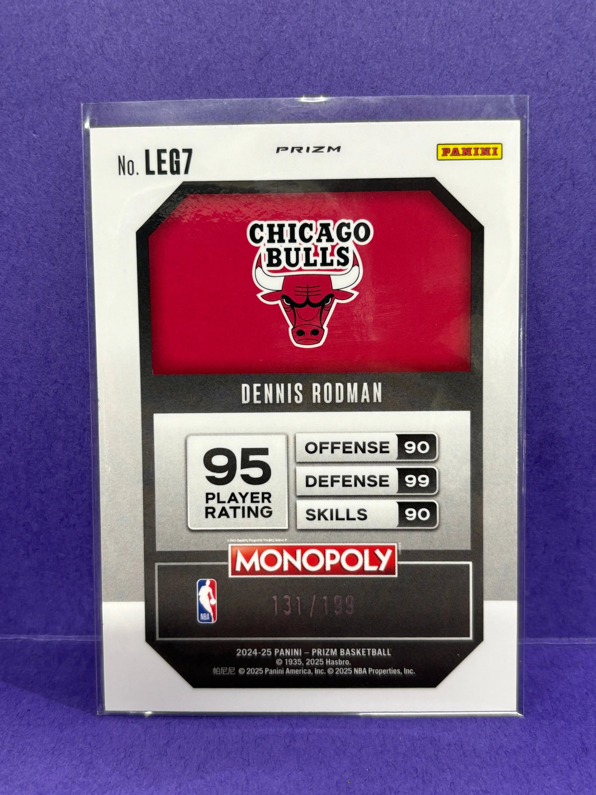 Dennis Rodman Prizm Monopoly 2024-25 Purple /199 FRENLY BRICKS - Open 7 Days