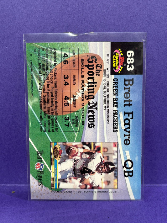 1992 Topps Stadium Club BRETT FAVRE RC Rookie Card #683 Packers FRENLY BRICKS - Open 7 Days