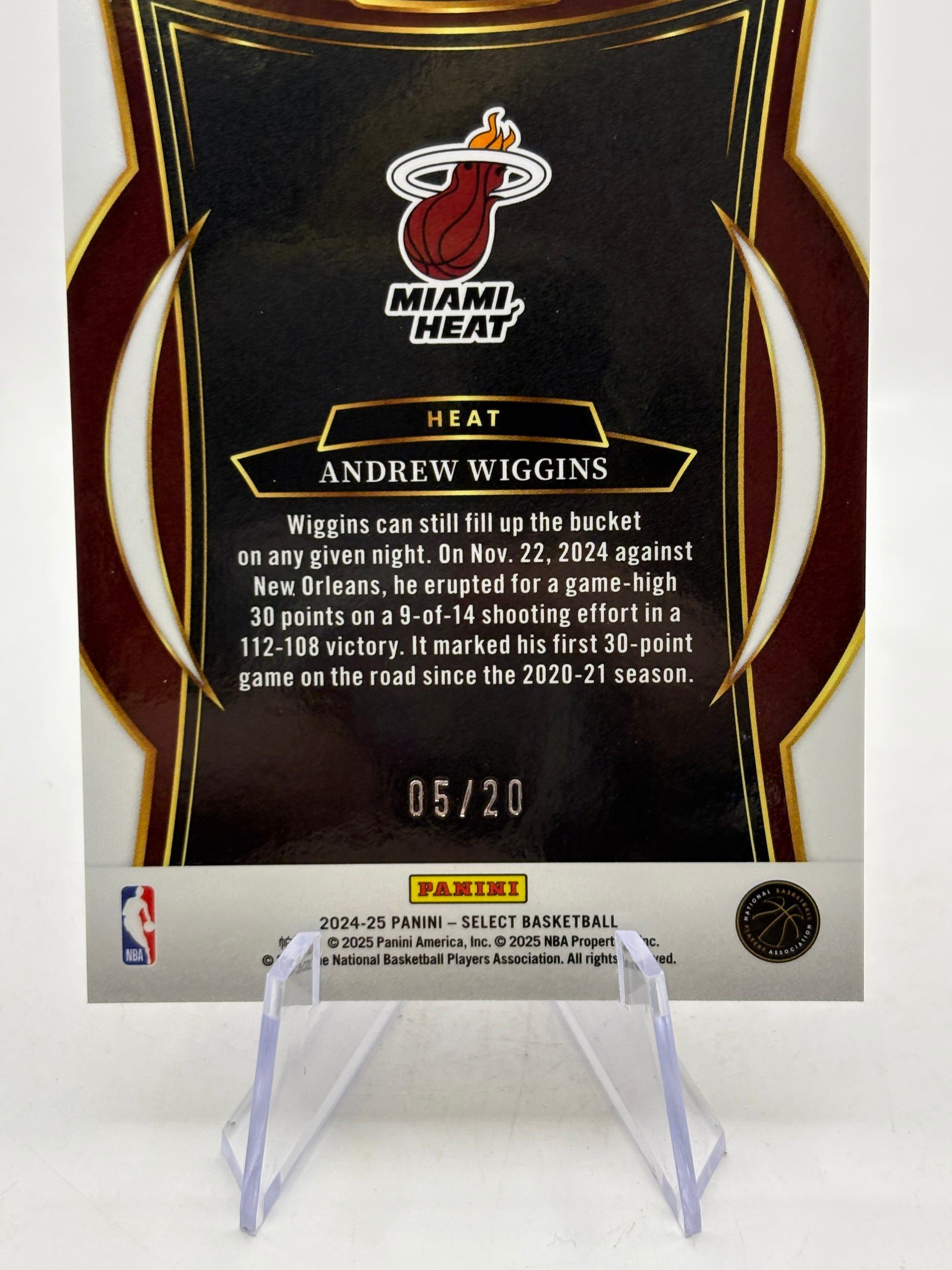 2024-25 Panini Select Basketball #5 Andrew Wiggins 05/20 Blue Sparkle image 4