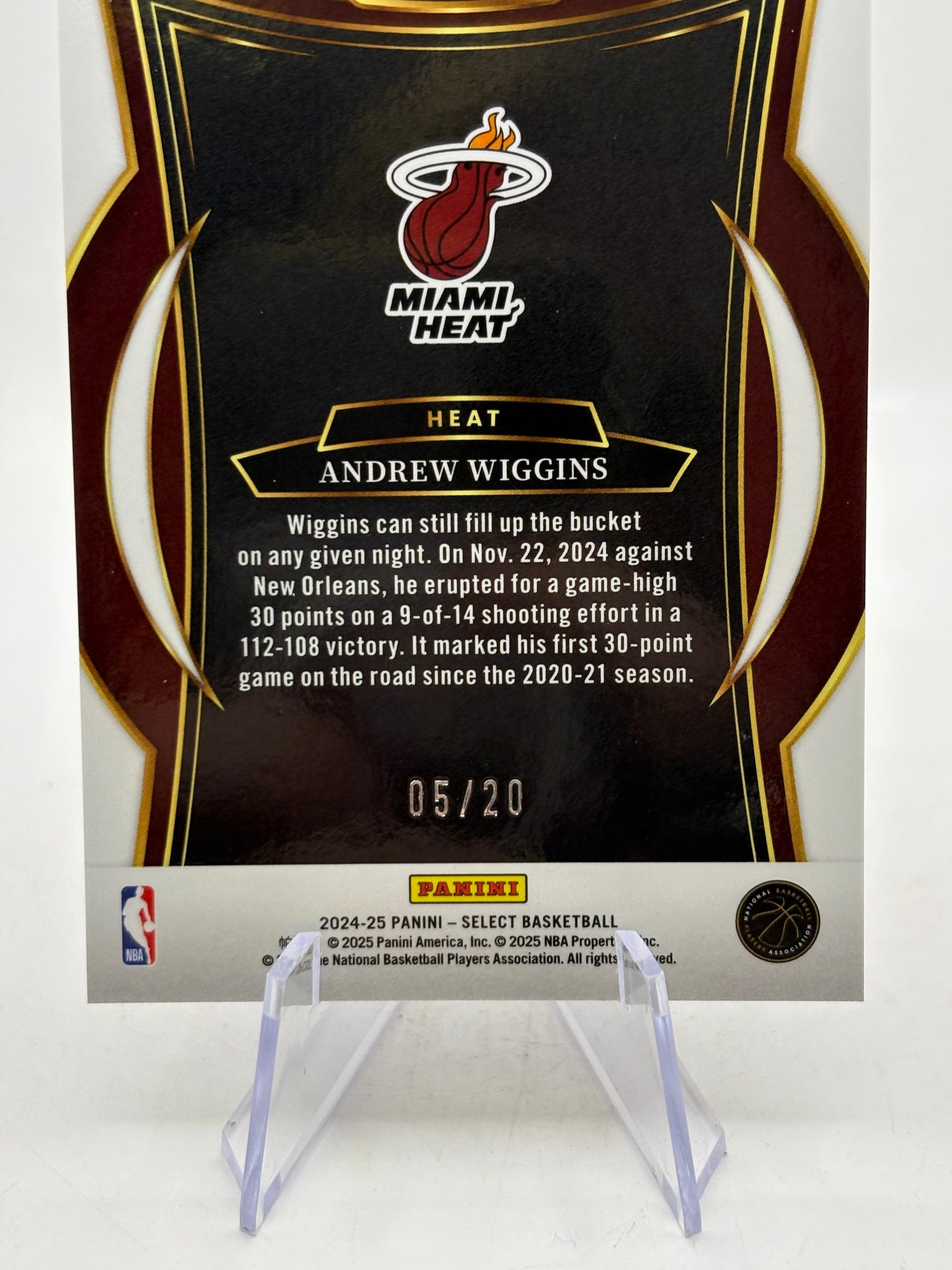 2024-25 Panini Select Basketball #5 Andrew Wiggins 05/20 Blue Sparkle