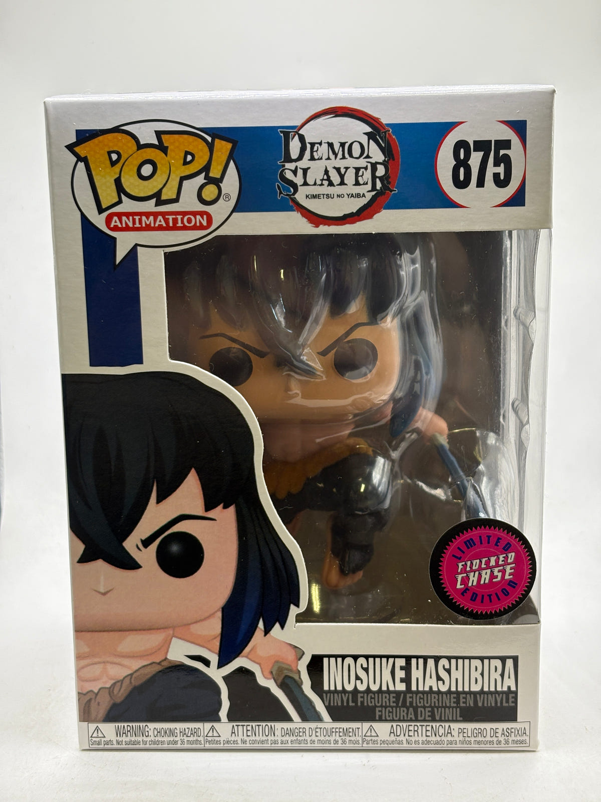 Funko POP! Animation Demon Slayer #875 Inosuke Hashibira Flocked Chase Vinyl Figure image 1