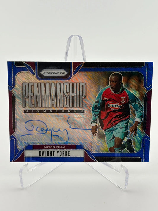 2024-25 Panini Prizm Premier League - Penmanship Dwight Yorke Auto FRENLY BRICKS - Open 7 Days