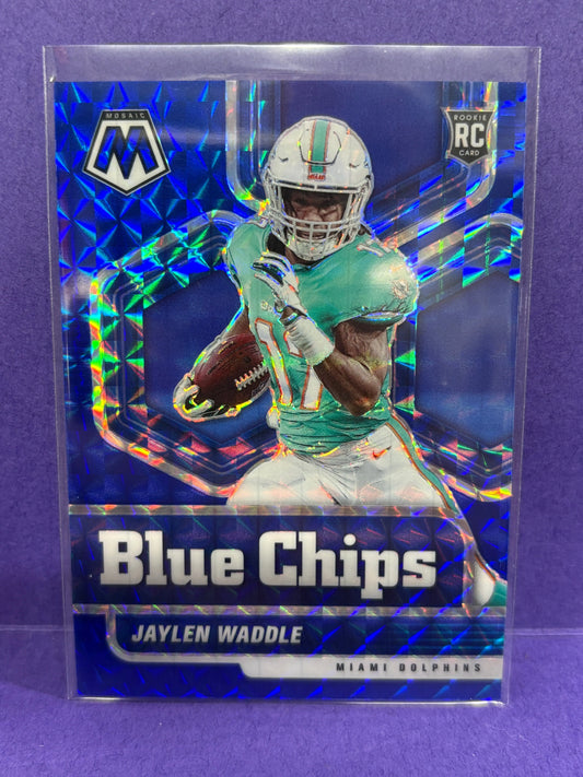 2021 Panini Mosaic Jaylen Waddle #8 Blue Chip Blue Prizm /99 Rookie Card RC FRENLY BRICKS - Open 7 Days