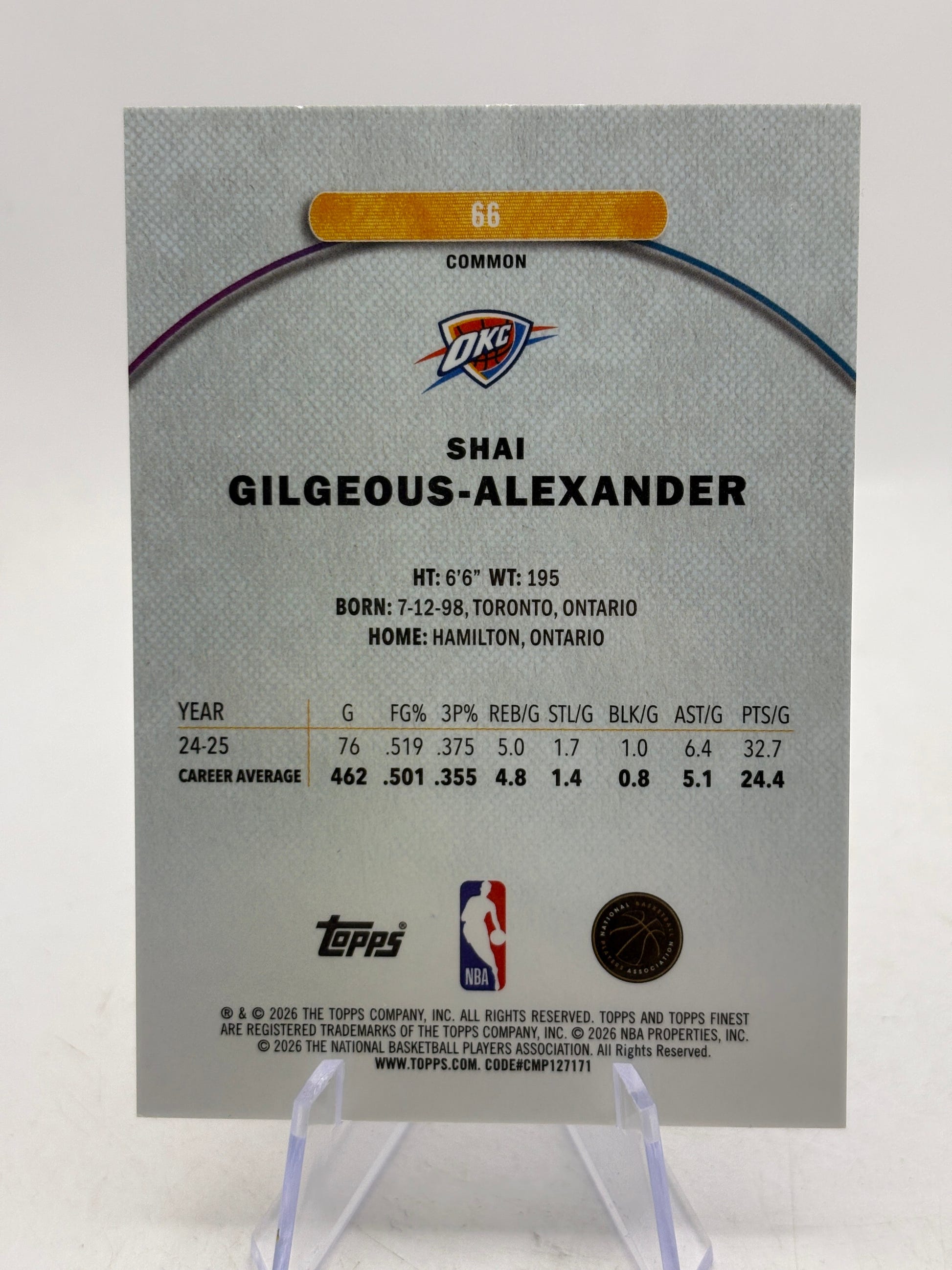 Shai Gilgeous-Alexander 2025-26 Topps Finest Common Purple X-Fractor /99 Thunder FRENLY BRICKS - Open 7 Days image 2