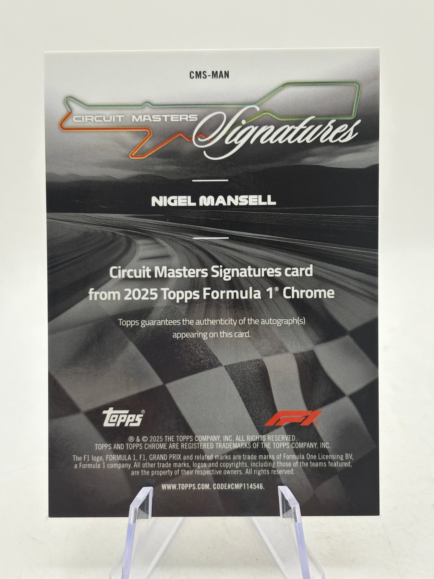 2025 Topps Chrome F1 Nigel Mansell Circuit Masters Signature Auto Gold /50 FRENLY BRICKS - Open 7 Days