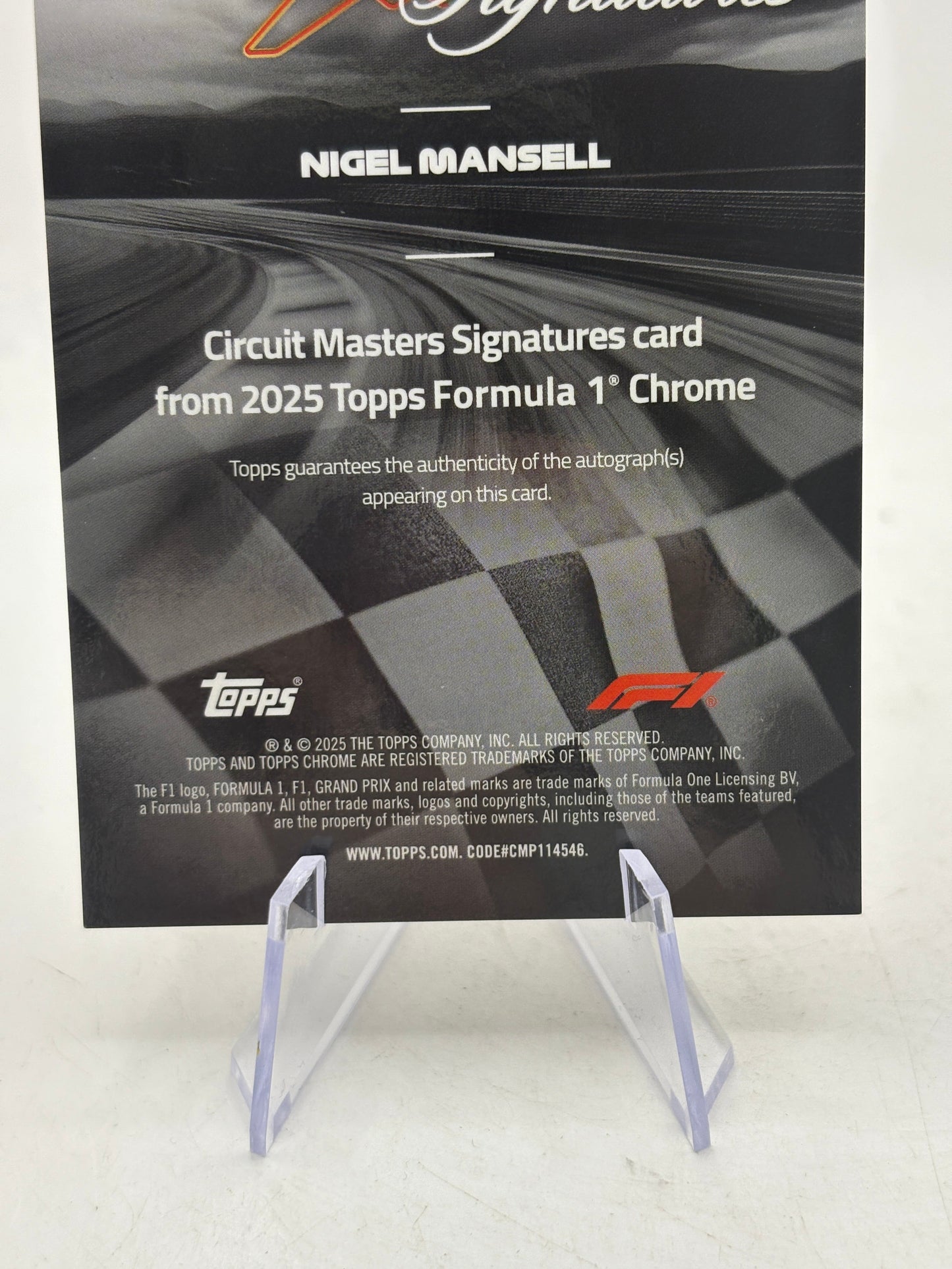 2025 Topps Chrome F1 Nigel Mansell Circuit Masters Signature Auto Gold /50 FRENLY BRICKS - Open 7 Days