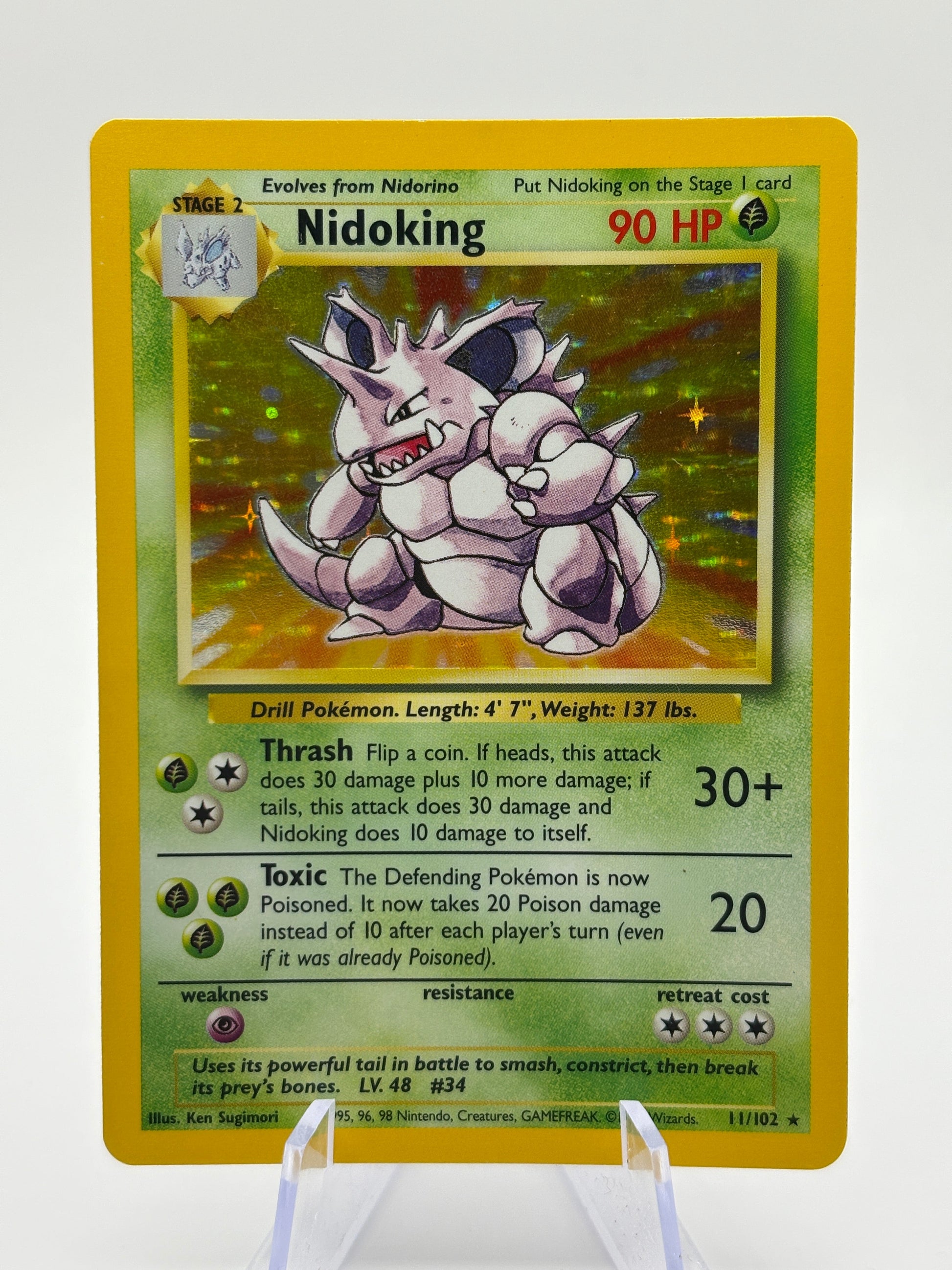 Pokemon TCG WOTC Base Set - Nidoking 11/102 Rare Holo MP FRENLY BRICKS - Open 7 Days