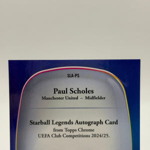 Topps Chrome 2024-25 UEFA Club - Paul Scholes Auto SLA-PS /10 Purple FRENLY BRICKS - Open 7 Days