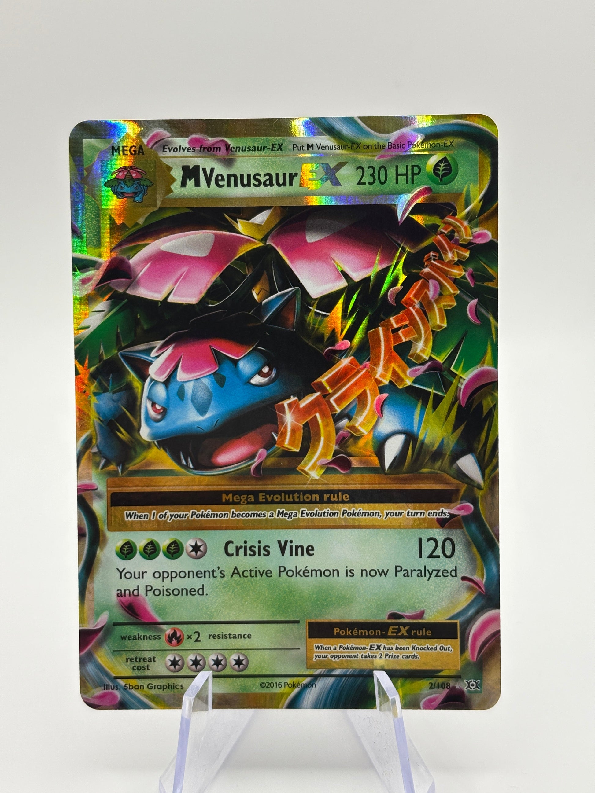Pokemon TCG XY Evolutions - Mega Venusaur EX 2/108 Rare LP FRENLY BRICKS - Open 7 Days