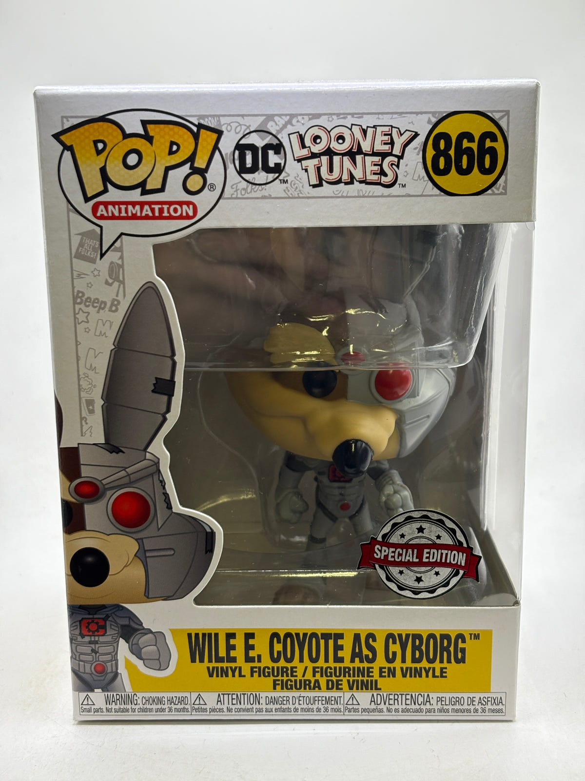 Funko POP! Animation DC Looney Tunes #866 Wile E. Coyote as Cyborg Vinyl Figure image 1