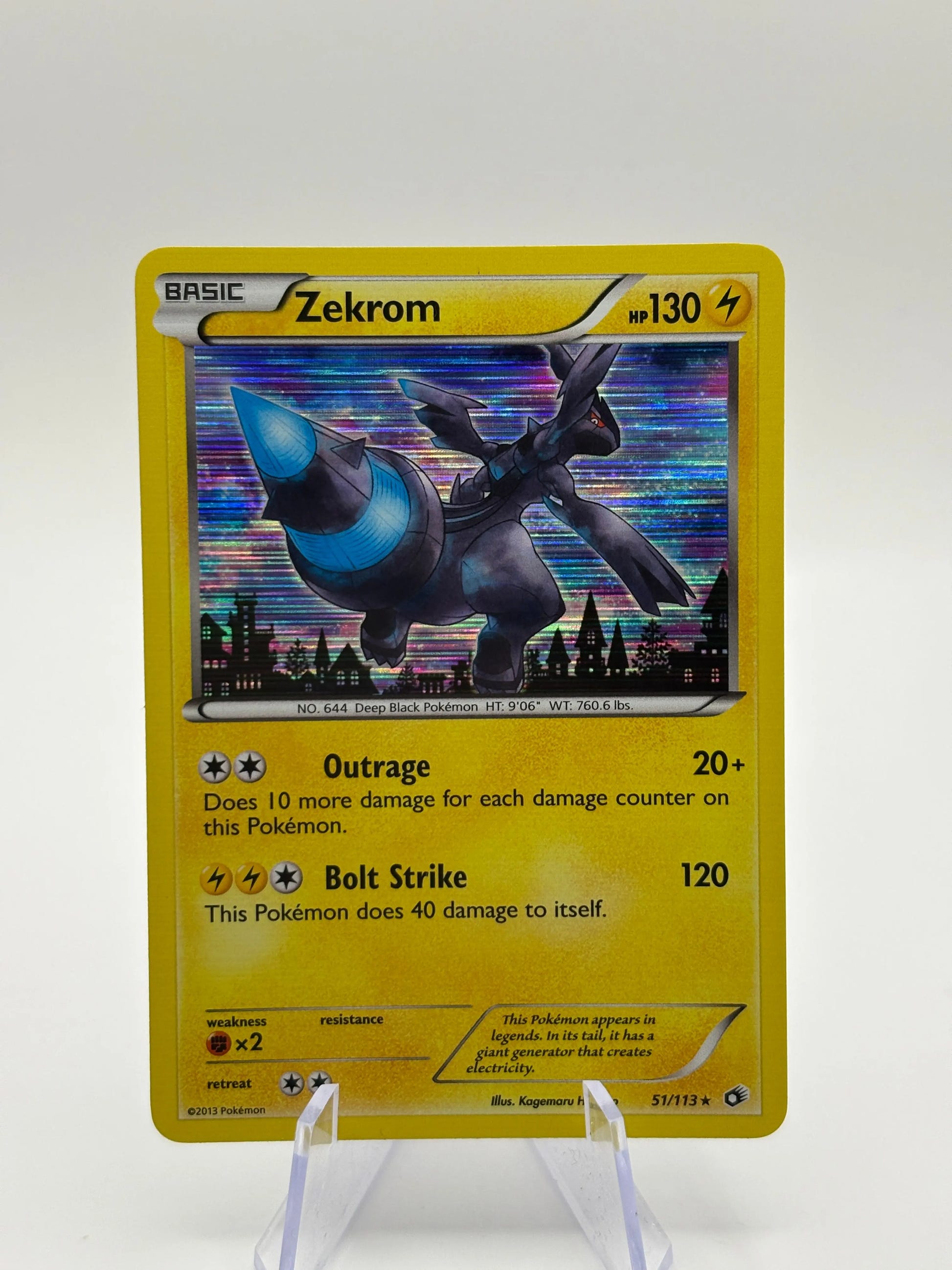 Pokémon TCG Legendary Treasures - Zekrom 51/113 Rare Holo LP image 1