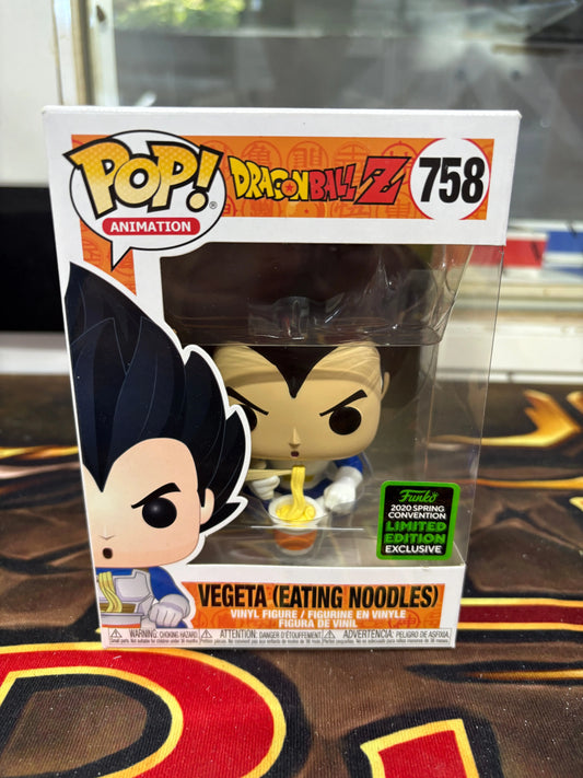 Funko Pop! Dragon Ball Z: Vegeta Eating Noodles #758 2020 Spring Convention FRENLY BRICKS - Open 7 Days