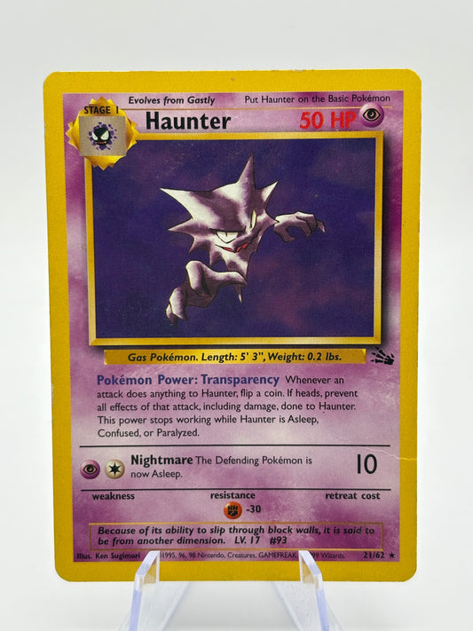 Pokemon TCG WOTC Fossil - Haunter 21/62 Rare Non Holo MP FRENLY BRICKS - Open 7 Days