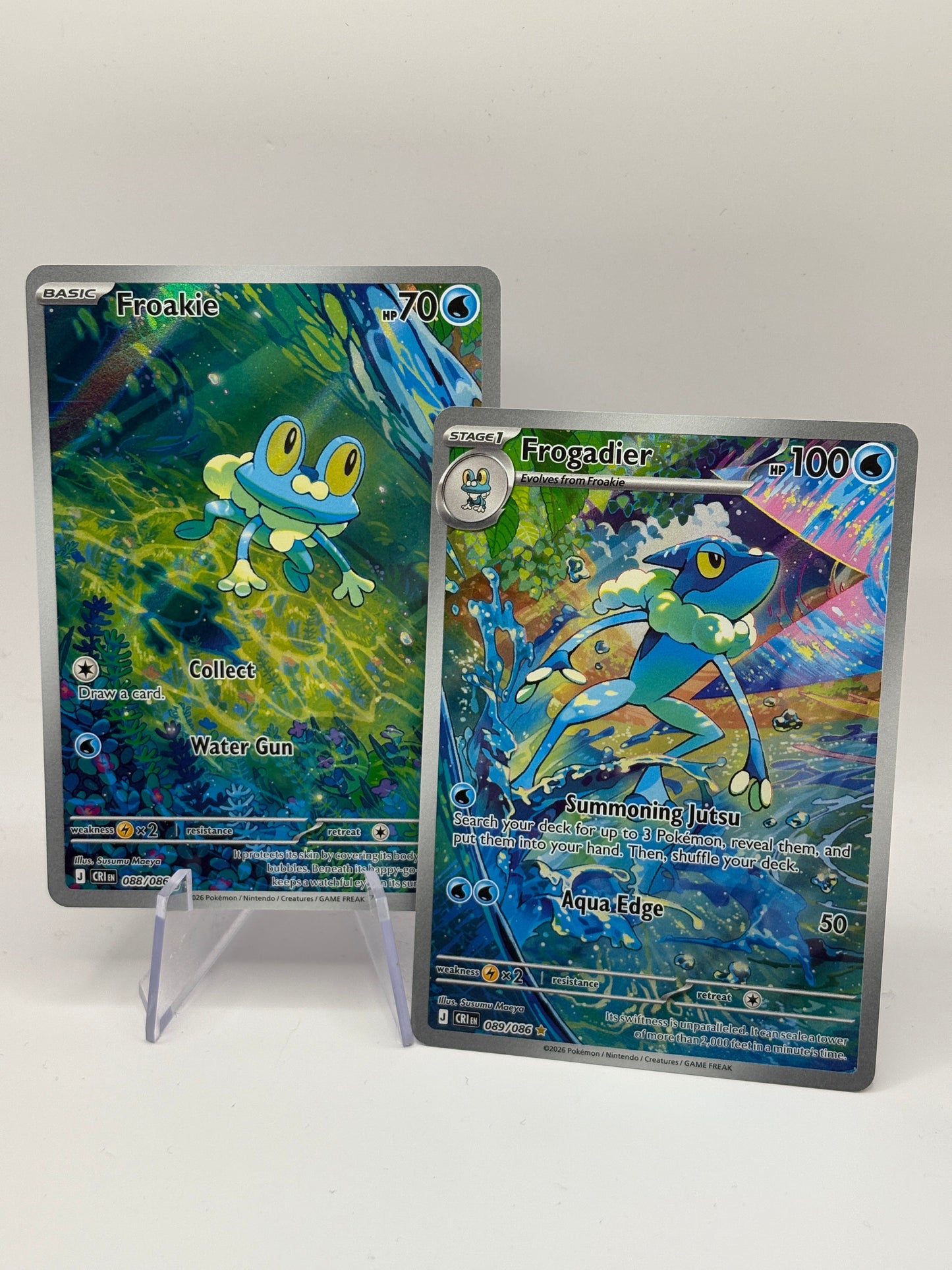 Frogadier And Froakie 89/86 88/86 IR Pokémon TCG Chaos Rising  Illustration Rare FRENLY BRICKS - Open 7 Days