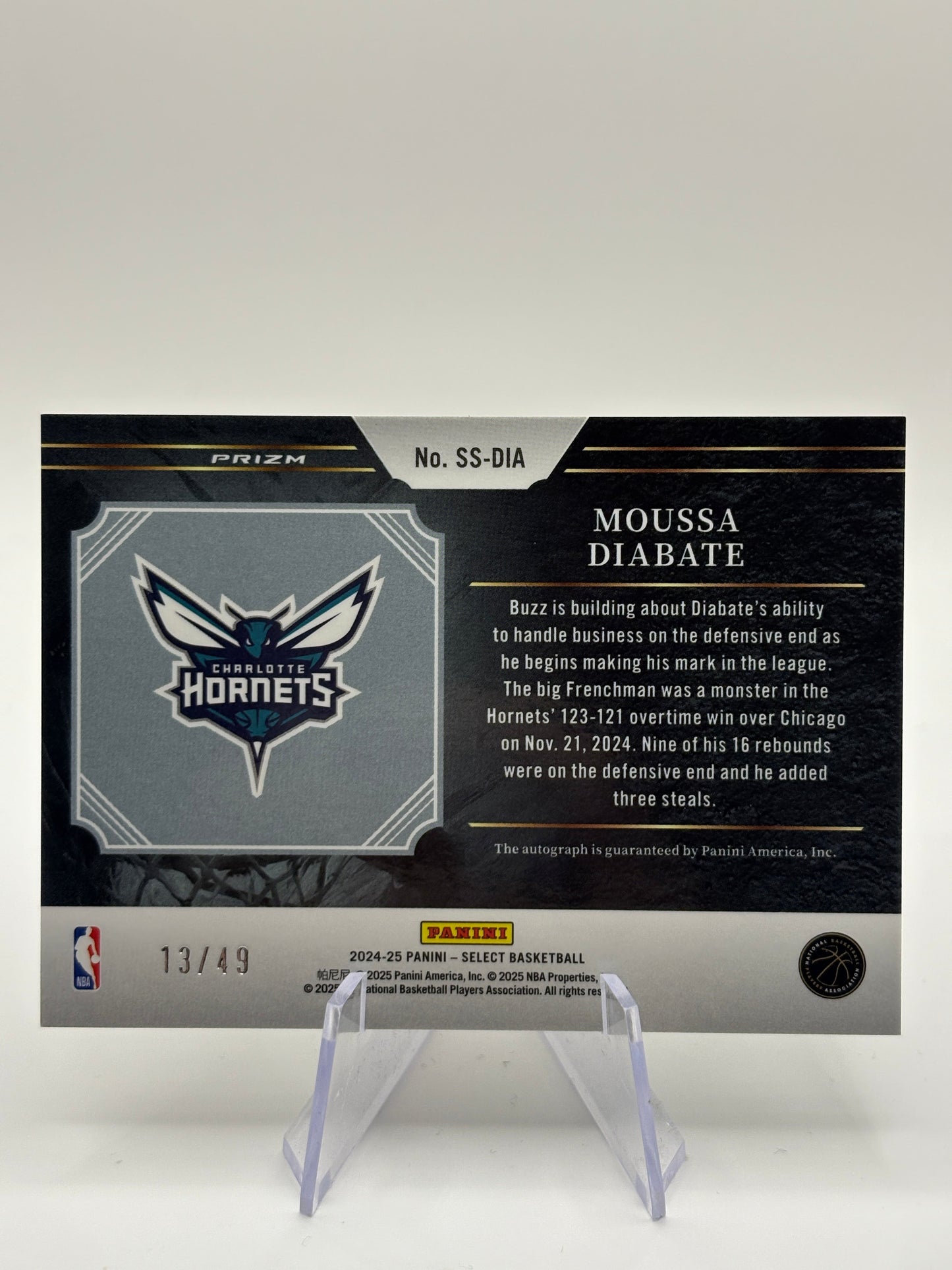 2024-25 Panini Select Moussa Diabate #SS-DIA Green Stars Prizm /49 FRENLY BRICKS - Open 7 Days