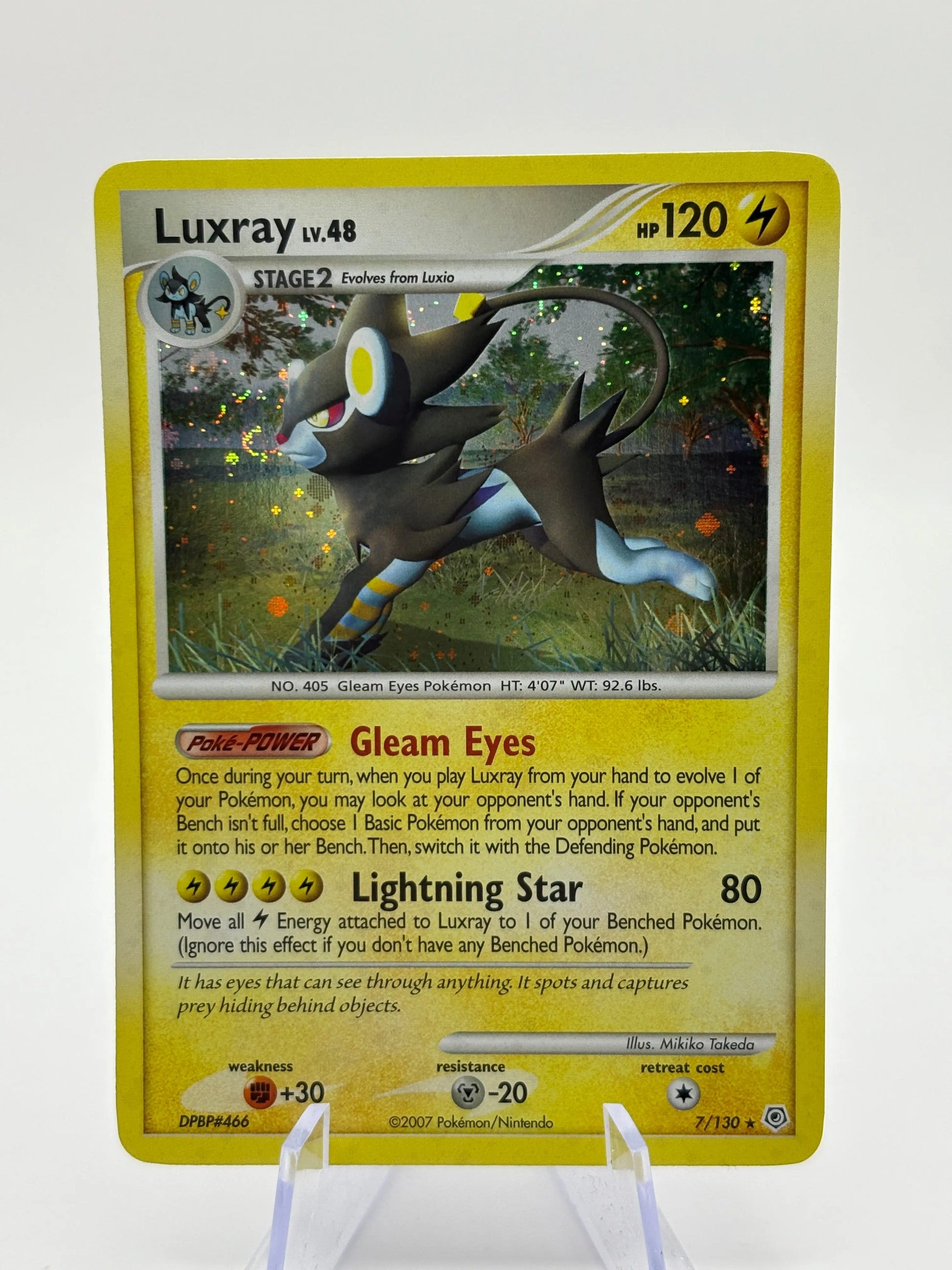 Pokémon TCG Diamond Pearl Base - Luxray 7/130 Rare Holo LP image 1