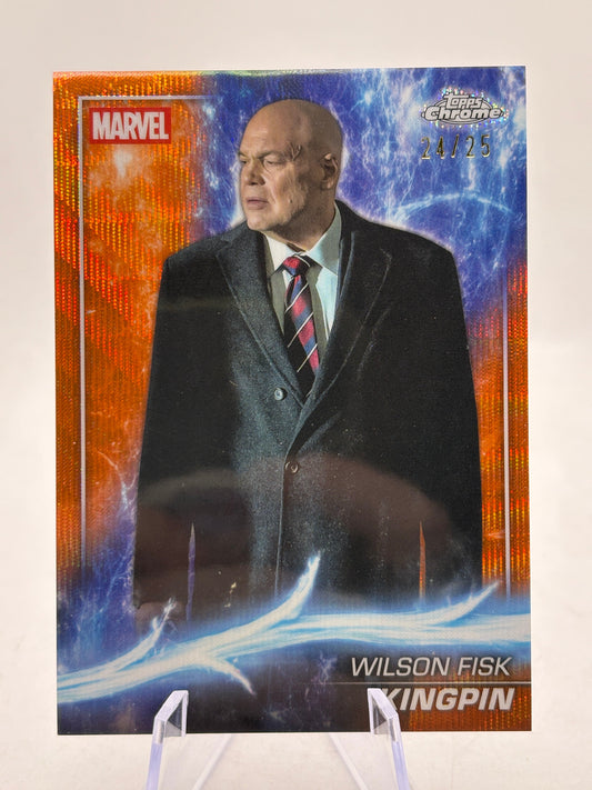 2025 TOPPS CHROME MARVEL STUDIOS KINGPIN WILSON FISK /25 ORANGE WAVE FRENLY BRICKS - Open 7 Days