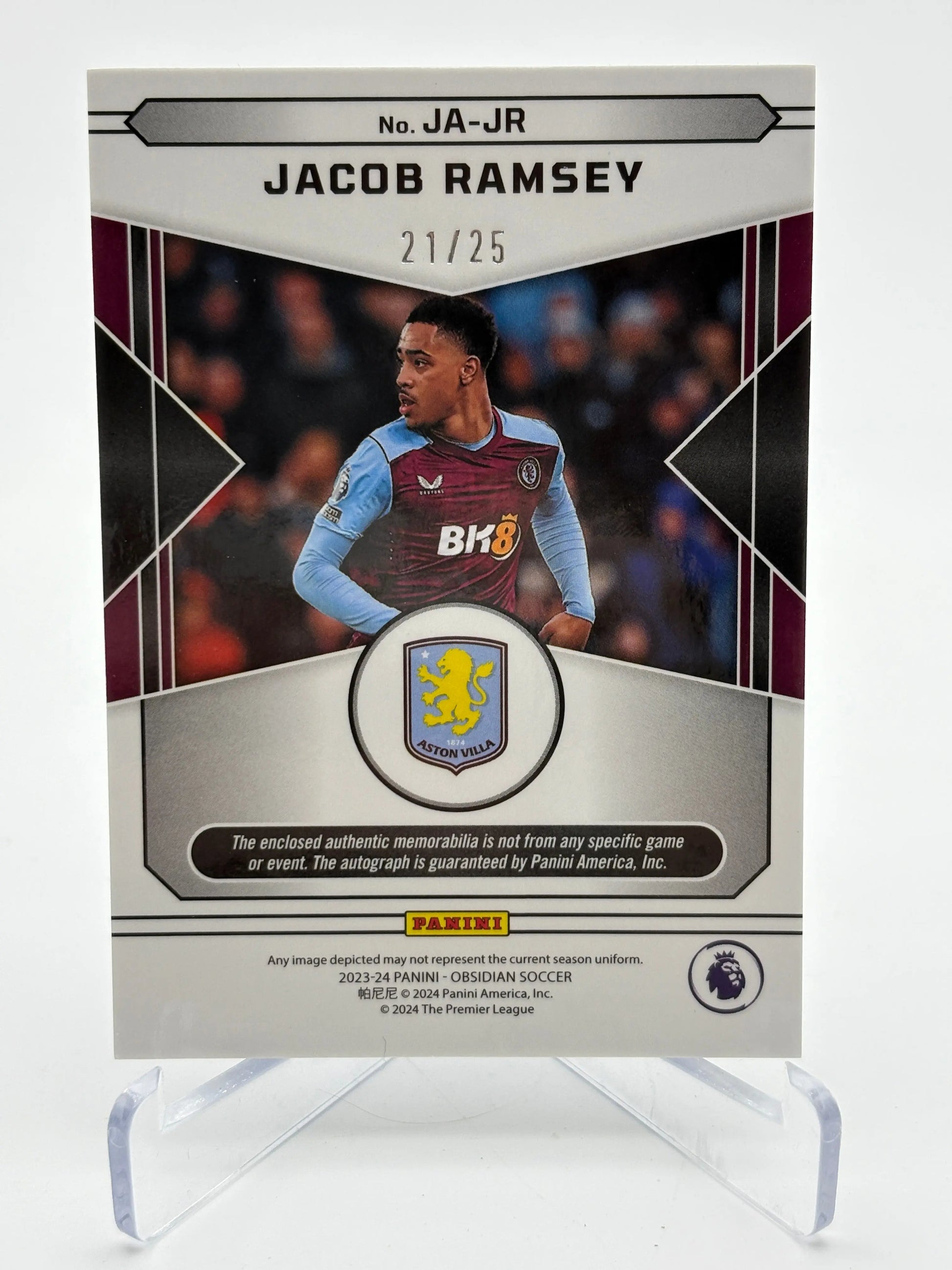 2023-24 Panini Obsidian Soccer - Jacob Ramsey #JA-JR Auto & Patch /25 FRENLY BRICKS - Open 7 Days