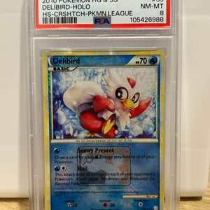 2010 Pokemon Heartgold & Soulsilver Delibird #39 HS-Crshtch-Pkmn.League PSA 8 FRENLY BRICKS - Open 7 Days