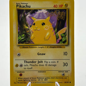 Pokemon TCG WOTC Base Set - Pikachu 58/102 Common Poketour LP FRENLY BRICKS - Open 7 Days
