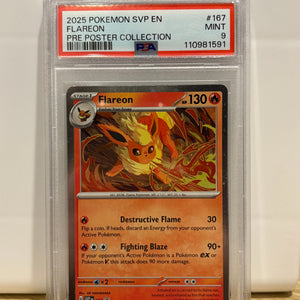 2025 Pokemon Prismatic Poster Collection Promo Flareon SVP167 PSA 9 (1) FRENLY BRICKS - Open 7 Days
