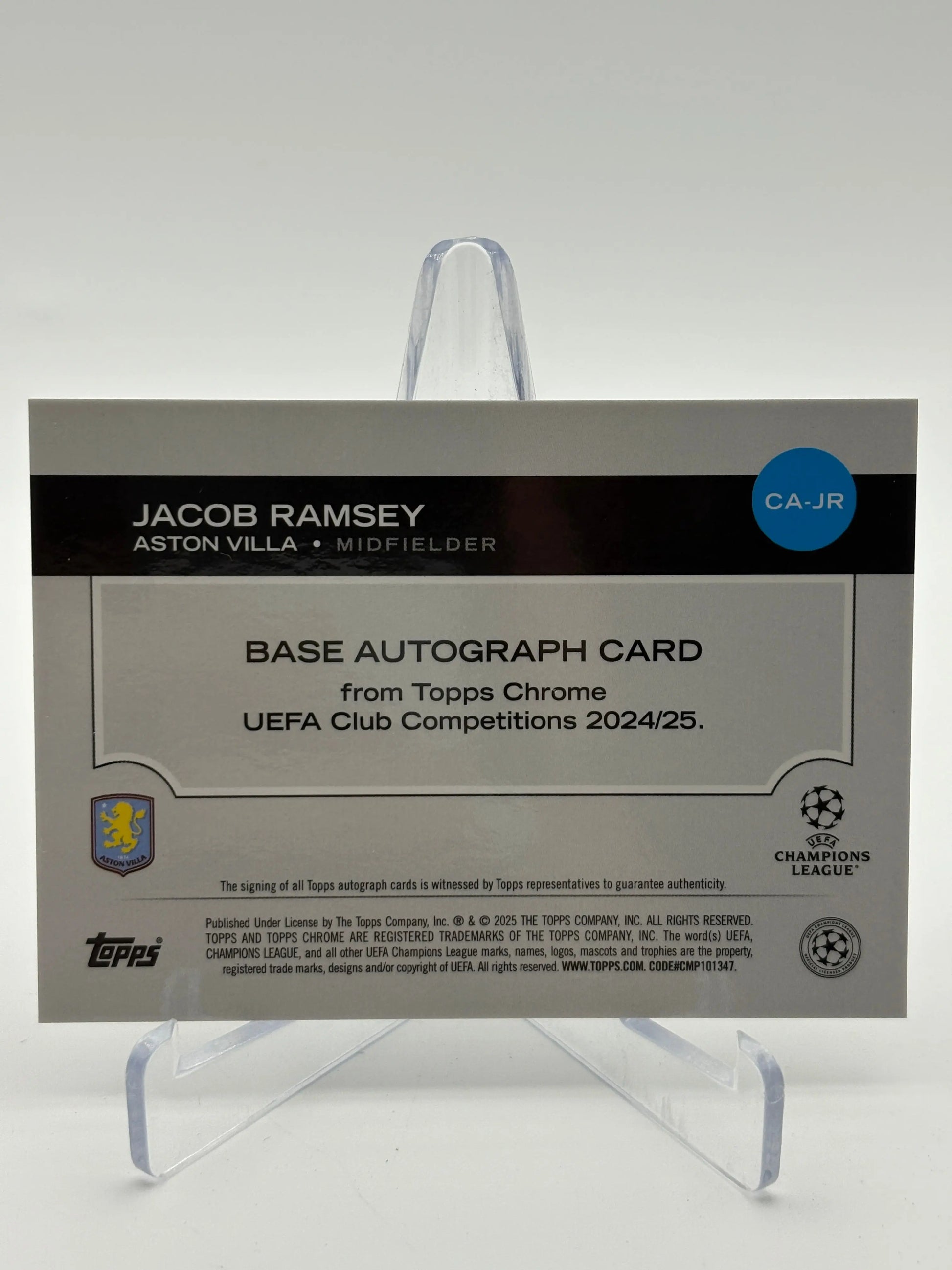 2024-25 Topps Chrome UEFA Club JACOB RAMSEY Chrome Auto Base FRENLY BRICKS - Open 7 Days