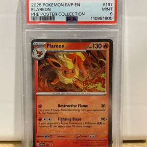 2025 Pokemon Prismatic Poster Collection Promo Flareon SVP167 PSA 9 (3) FRENLY BRICKS - Open 7 Days