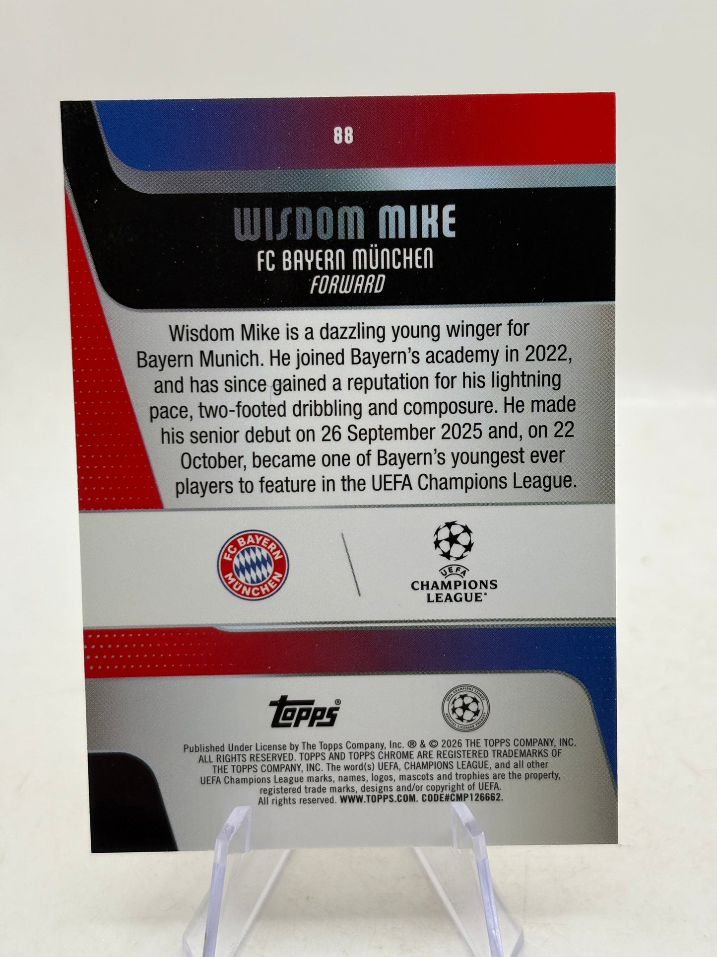 2025-26 Topps Chrome UEFA Wisdom Mike Radiating Rookies SSP Rookie RC SSP #88 FRENLY BRICKS - Open 7 Days