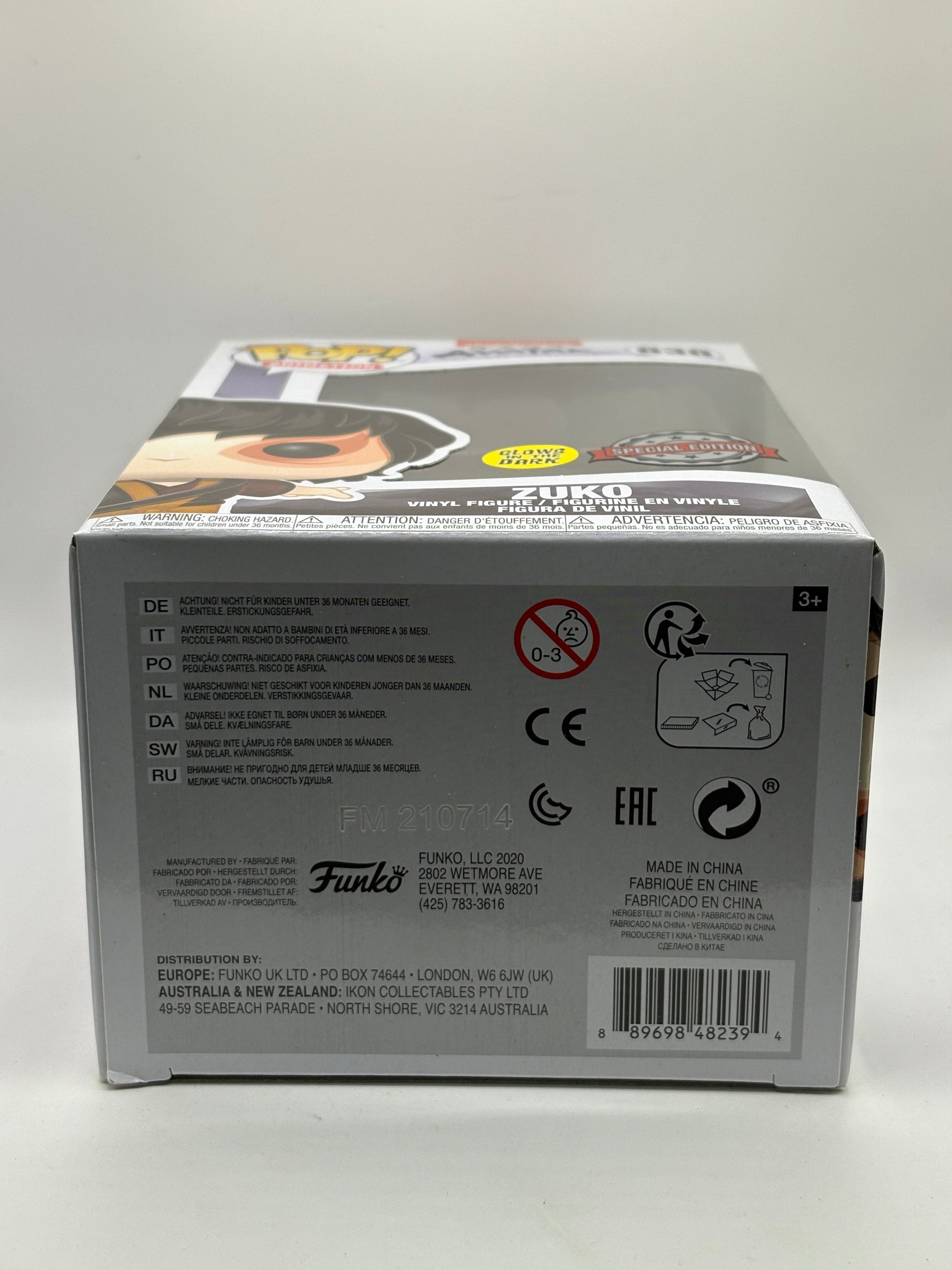 Funko POP! Animation Avatar #838 Zuko Glow Special Edition Vinyl Figure FRENLY BRICKS - Open 7 Days