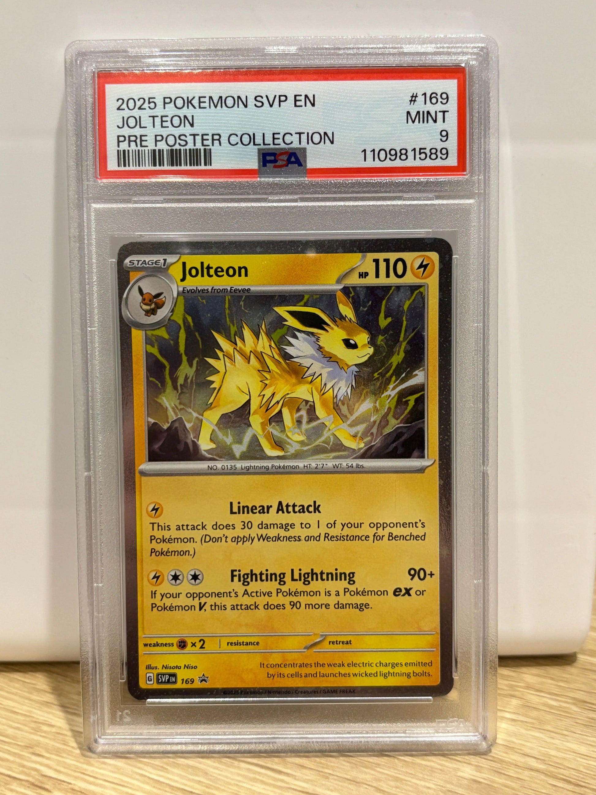 2025 Pokemon Prismatic Poster Collection Promo Jolteon SVP169 PSA 9 (1) FRENLY BRICKS - Open 7 Days