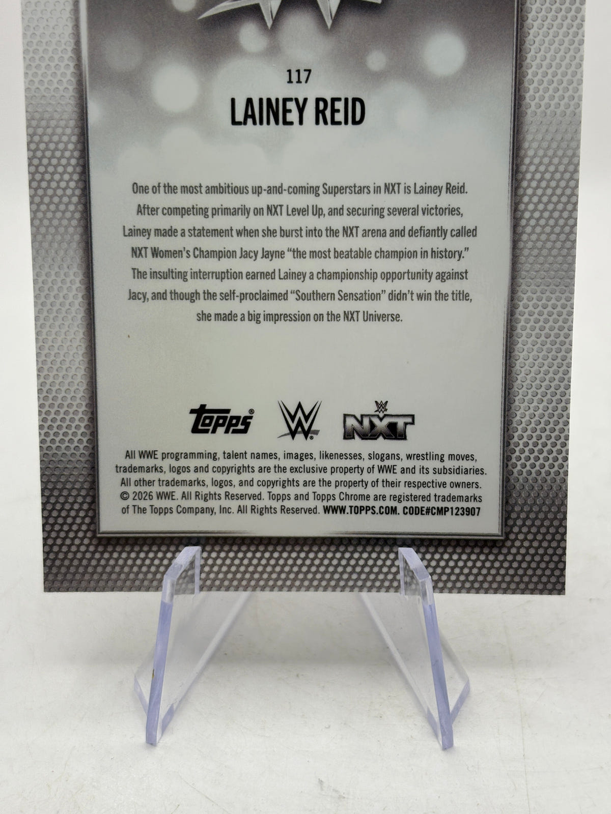 Lainey Reid 2026 Topps Chrome WWE Purple Refractor Parallel /75 Rookie Card NXT FRENLY BRICKS - Open 7 Days image 4