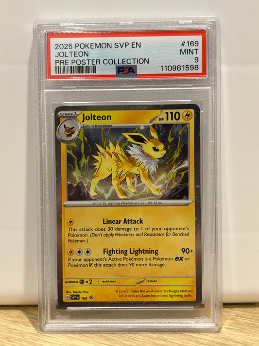 2025 Pokemon Prismatic Poster Collection Promo Jolteon SVP169 PSA 9 (2) FRENLY BRICKS - Open 7 Days