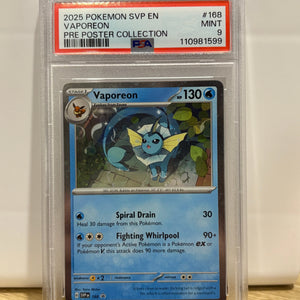 2025 Pokemon Prismatic Poster Collection Promo Vaporeon SVP168 PSA 9 FRENLY BRICKS - Open 7 Days