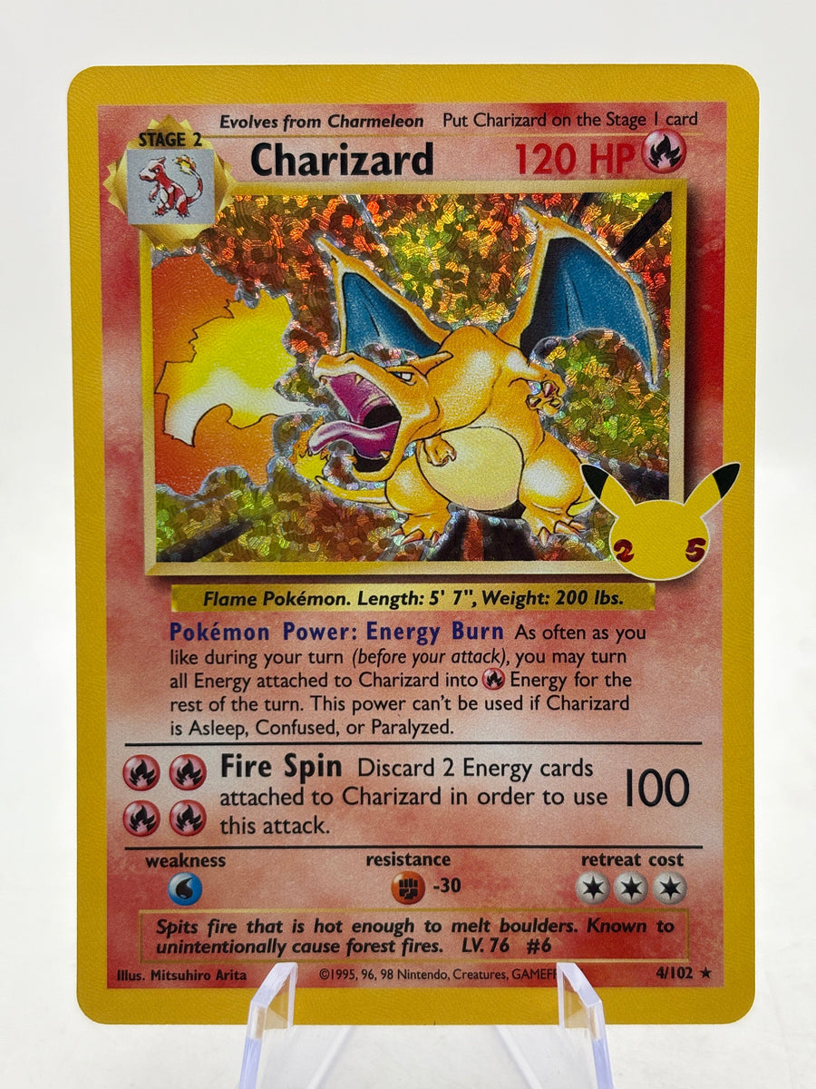 Pokemon TCG Celebrations - Charizard 4/102 Rare Holo 25th Anniversary NM FRENLY BRICKS - Open 7 Days