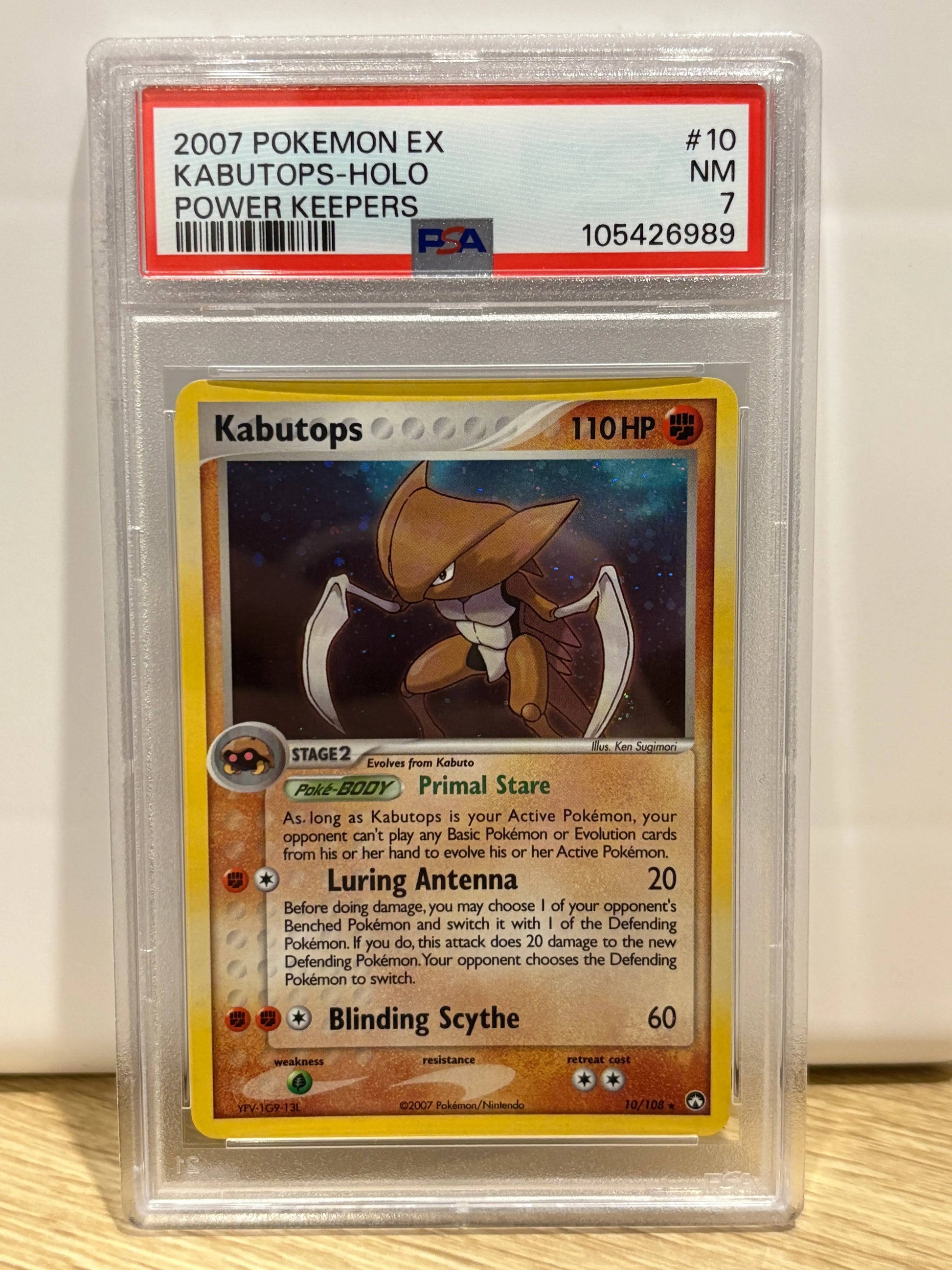 2007 Pokemon EX Power Keepers Kabutops 10/108 Holo PSA 7 FRENLY BRICKS - Open 7 Days