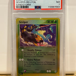 2003 Pokemon EX Sandstorm Seviper 11/100 Reverse Holo PSA 7 FRENLY BRICKS - Open 7 Days