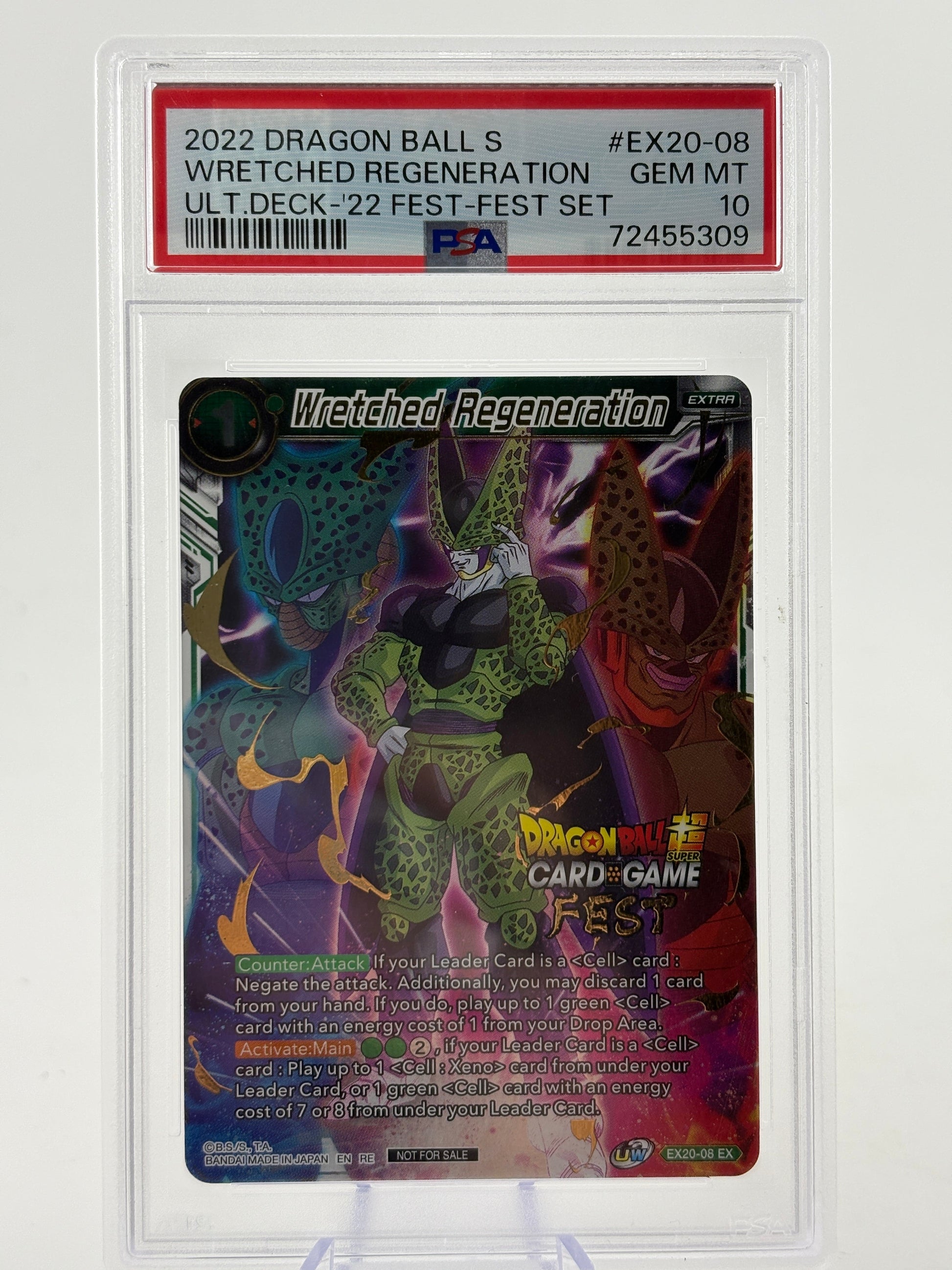 Dragon Ball Super Masters - Wretched Regeneration EX20-08 DBS Card Fest PSA 10 FRENLY BRICKS - Open 7 Days