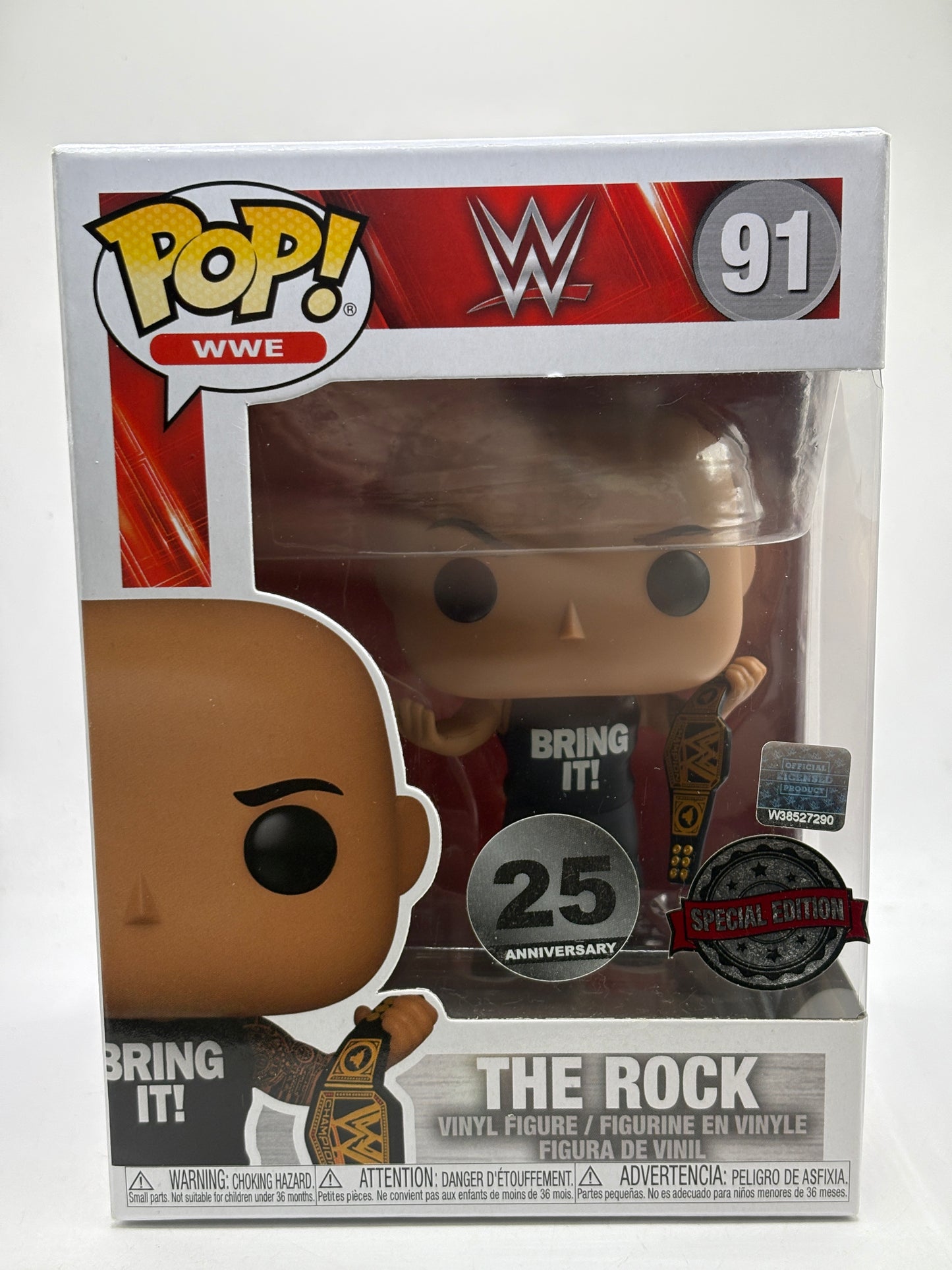 Funko POP! WWE #91 The Rock Vinyl Figure Special Edition 25th Anniversary