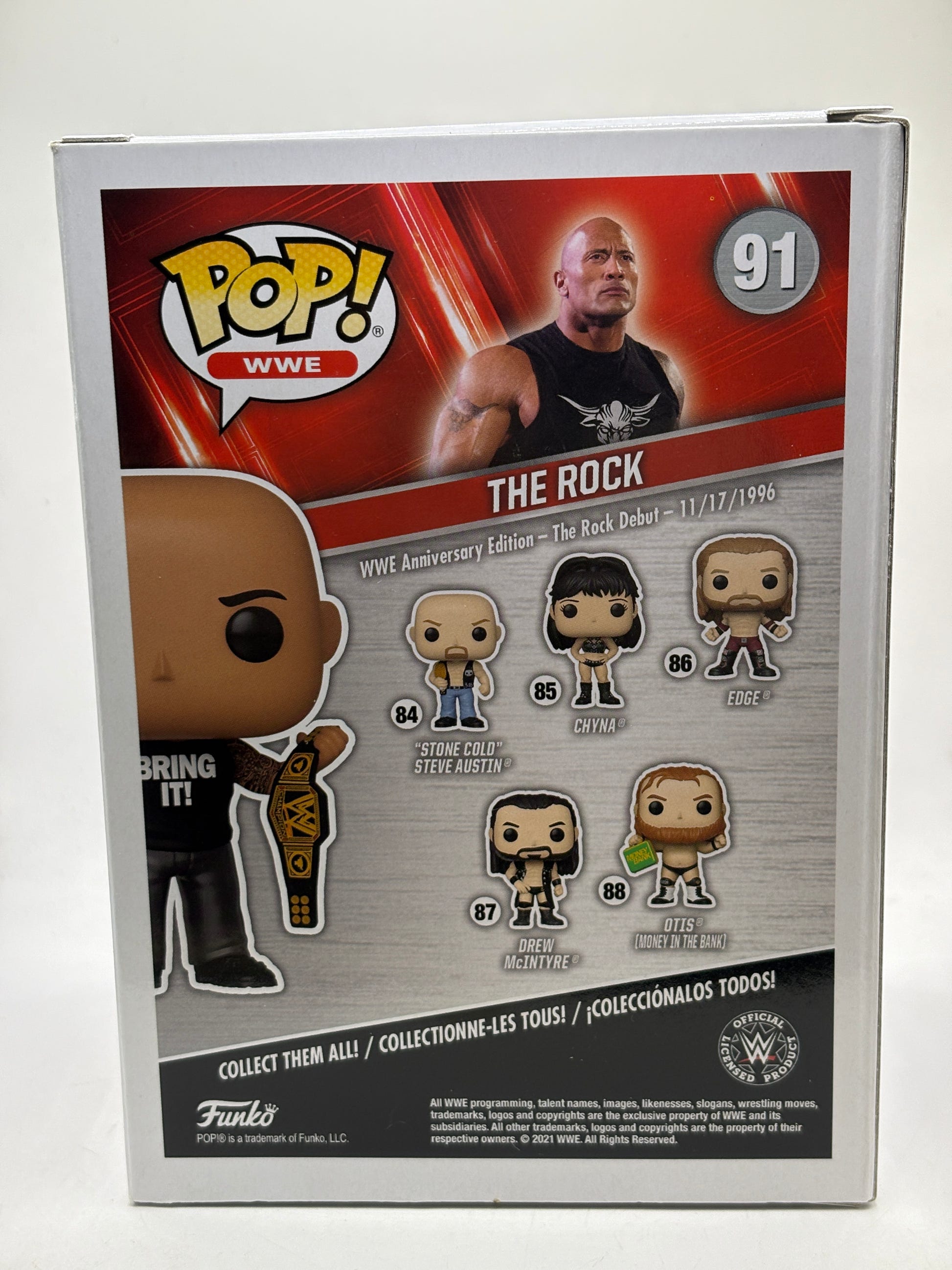 Funko POP! WWE #91 The Rock Vinyl Figure Special Edition 25th Anniversary image 3
