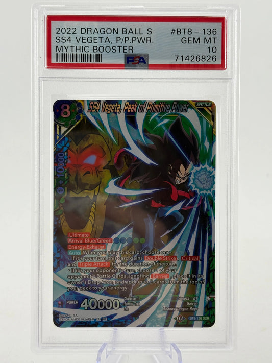 Dragon Ball Super Masters - SS4 Vegeta, Peak of Primitive Power BT8-136 SCR PSA product image