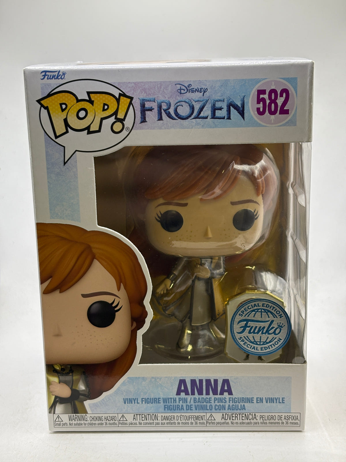 Funko POP! Disney Frozen #582 Anna Vinyl Figure with Pin Special Edition image 1