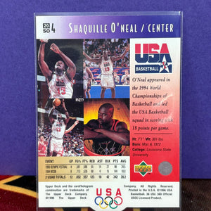 Shaquille ONeal Center USA Basketball Upper Deck 1996 Card 20 Sports Memorabilia (2) FRENLY BRICKS - Open 7 Days