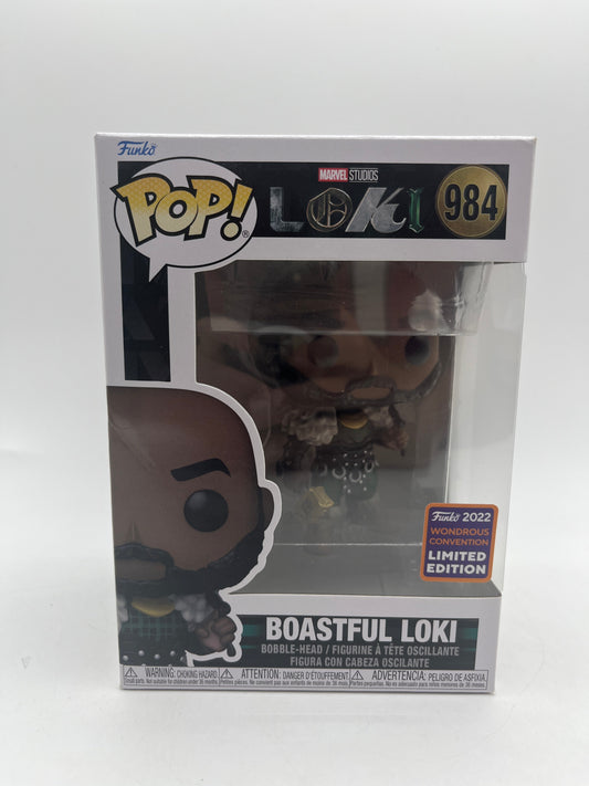 Funko POP! Marvel Studios Loki "Boastful Loki" #984 2022 Wonderous Convention FRENLY BRICKS - Open 7 Days