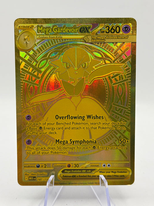 Pokemon TCG Mega Evolutions - Mega Gardevoir EX 187/132 Gold Card SEE PHOTOS FRENLY BRICKS - Open 7 Days