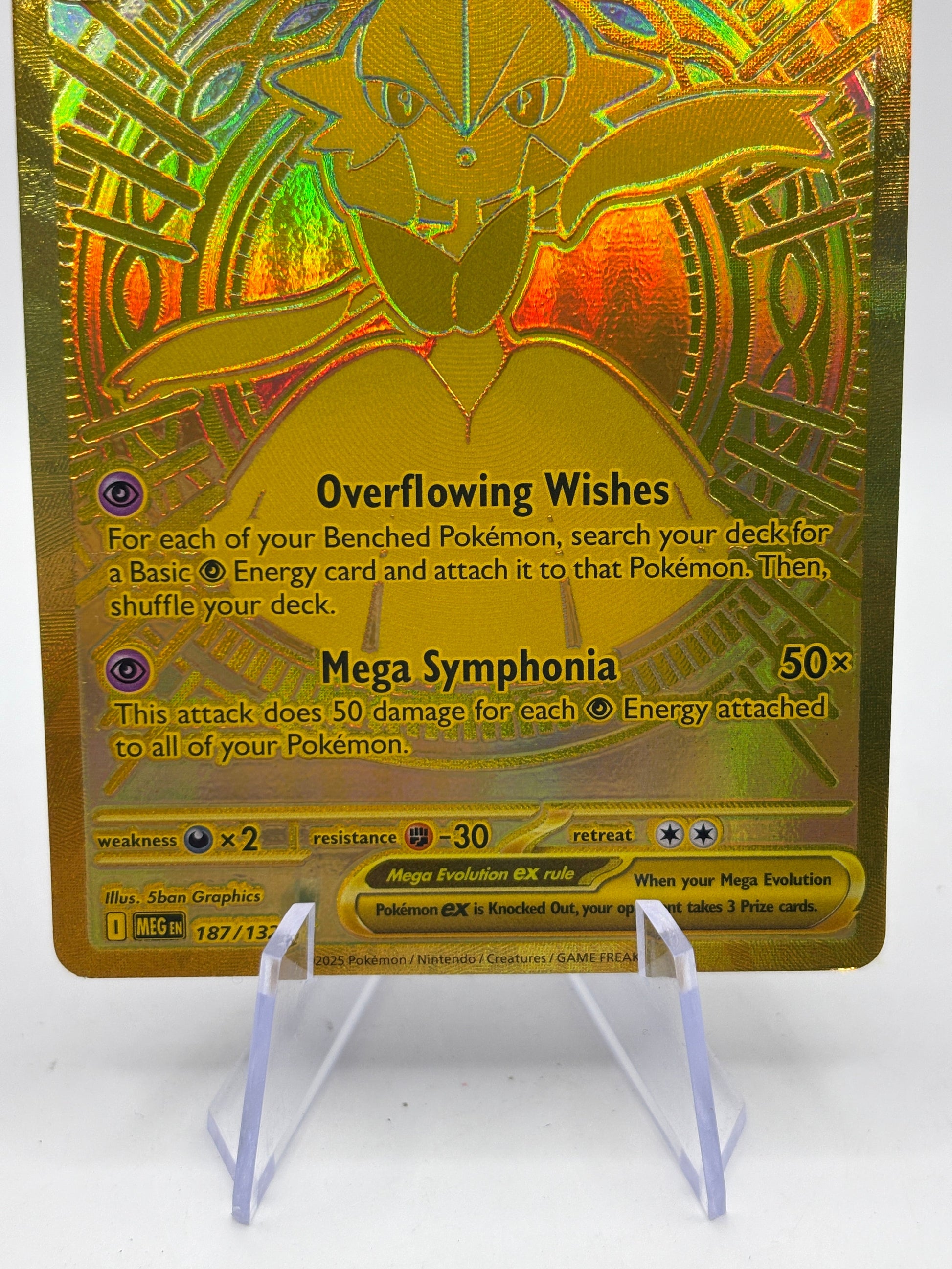 Pokemon TCG Mega Evolutions - Mega Gardevoir EX 187/132 Gold Card SEE PHOTOS FRENLY BRICKS - Open 7 Days