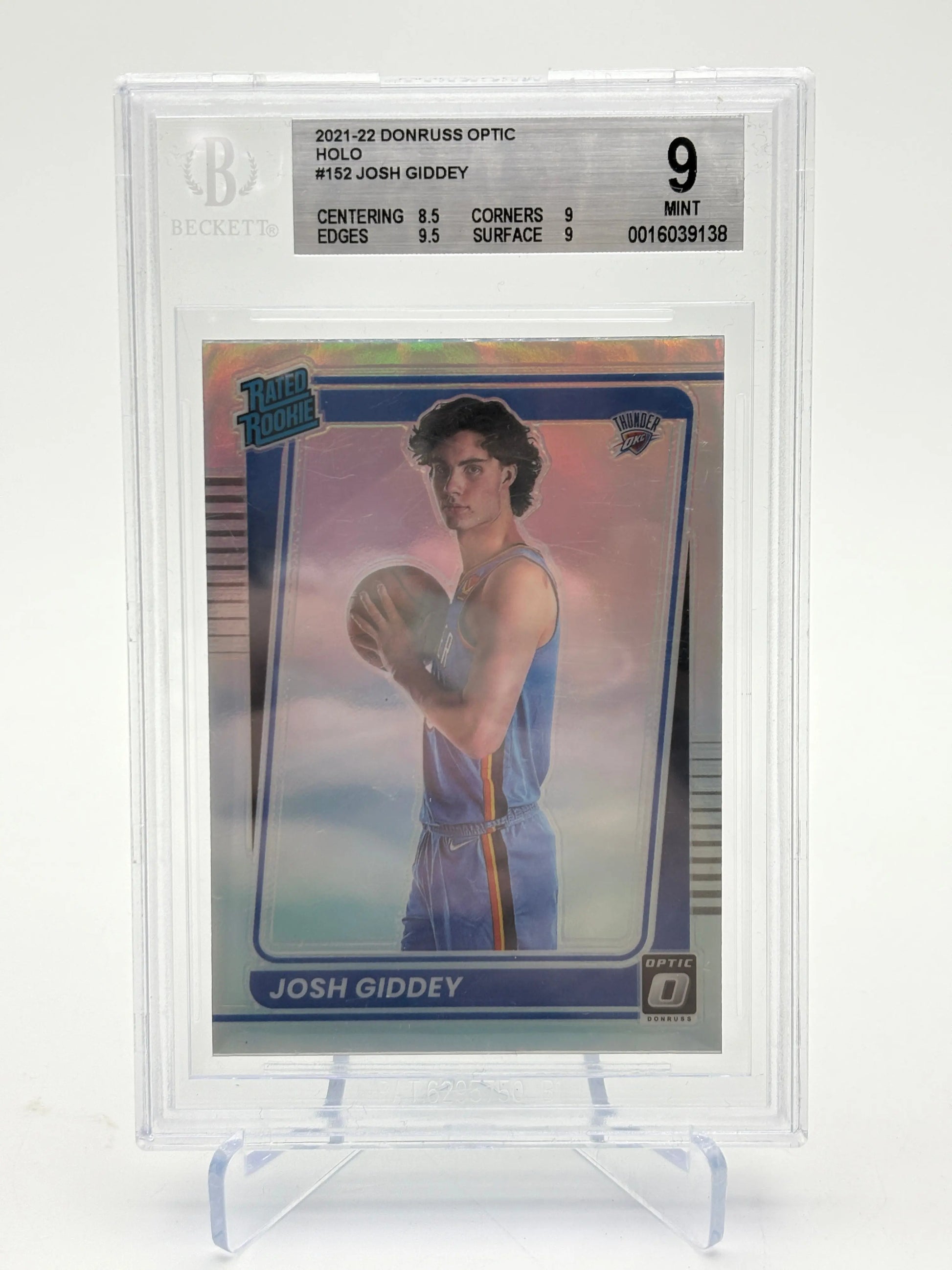 2021-22 Donruss Optic Holo #152 Josh Giddey Beckett 9 MINT FRENLY BRICKS - Open 7 Days