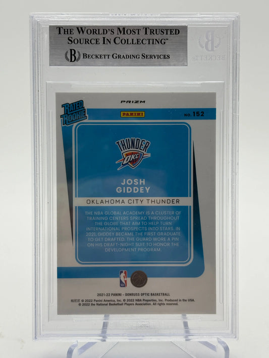 2021-22 Donruss Optic Holo #152 Josh Giddey Beckett 9 MINT FRENLY BRICKS - Open 7 Days