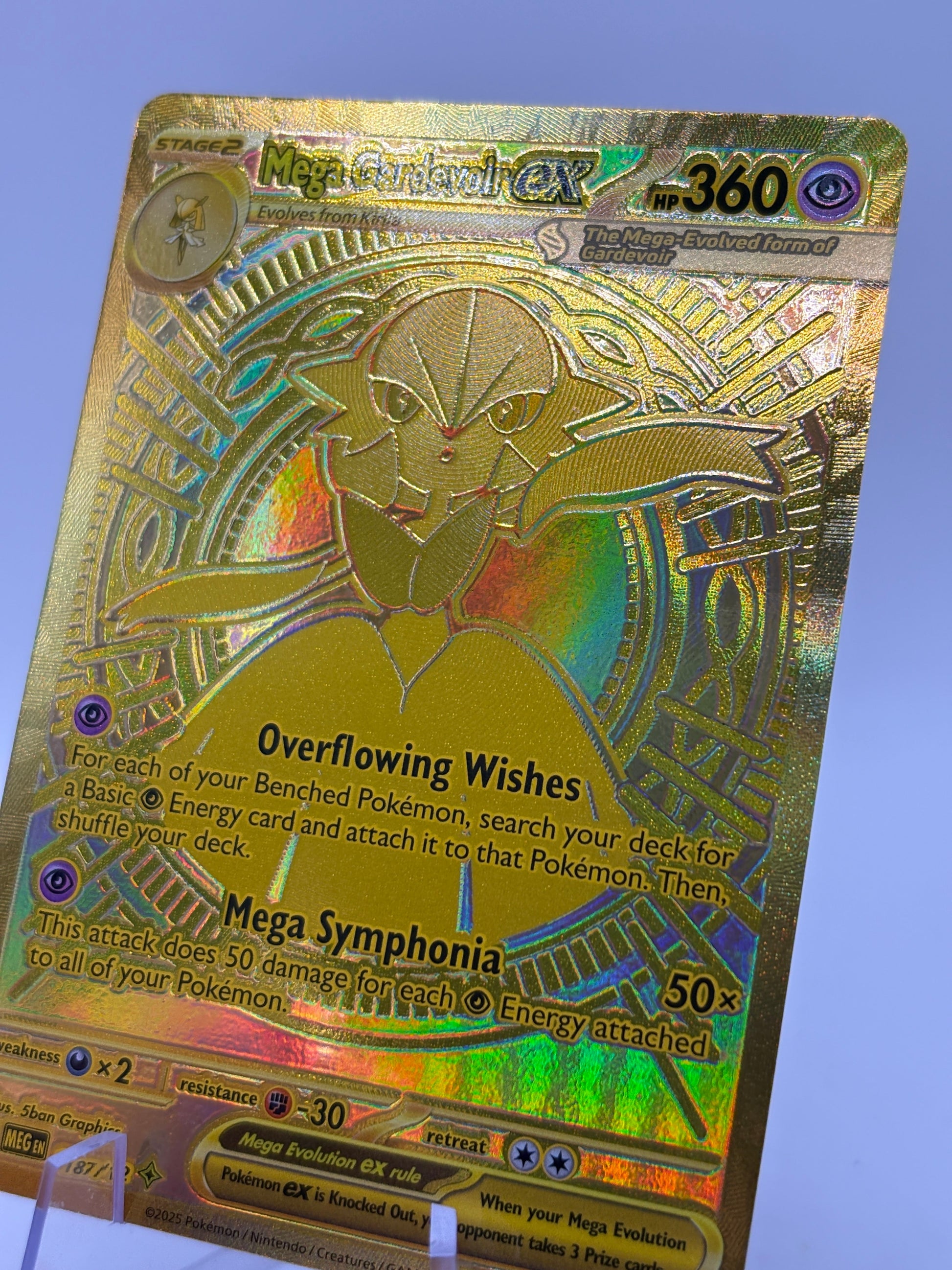 Pokemon TCG Mega Evolutions - Mega Gardevoir EX 187/132 Gold Card SEE PHOTOS FRENLY BRICKS - Open 7 Days
