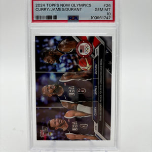 2024 Topps Now Olympics #26 Curry/James/Durant PSA 10 Gem Mint FRENLY BRICKS - Open 7 Days