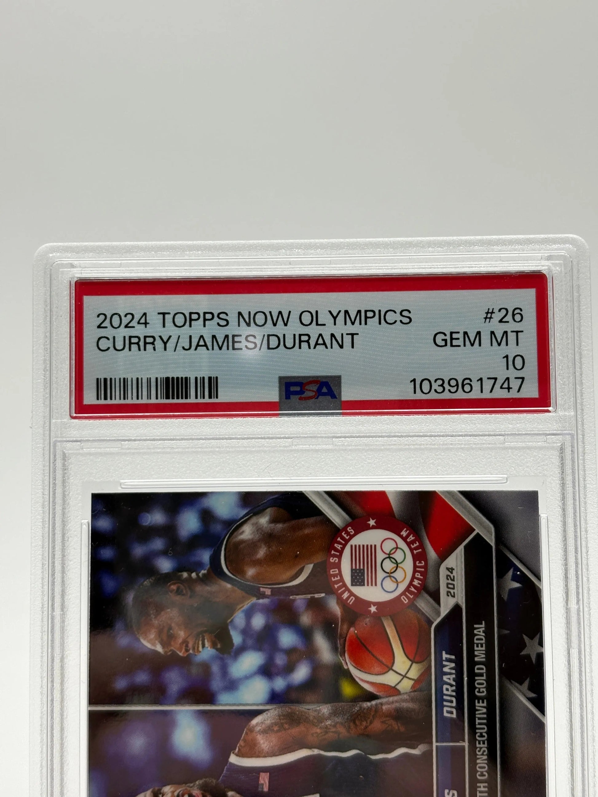 2024 Topps Now Olympics #26 Curry/James/Durant PSA 10 Gem Mint FRENLY BRICKS - Open 7 Days
